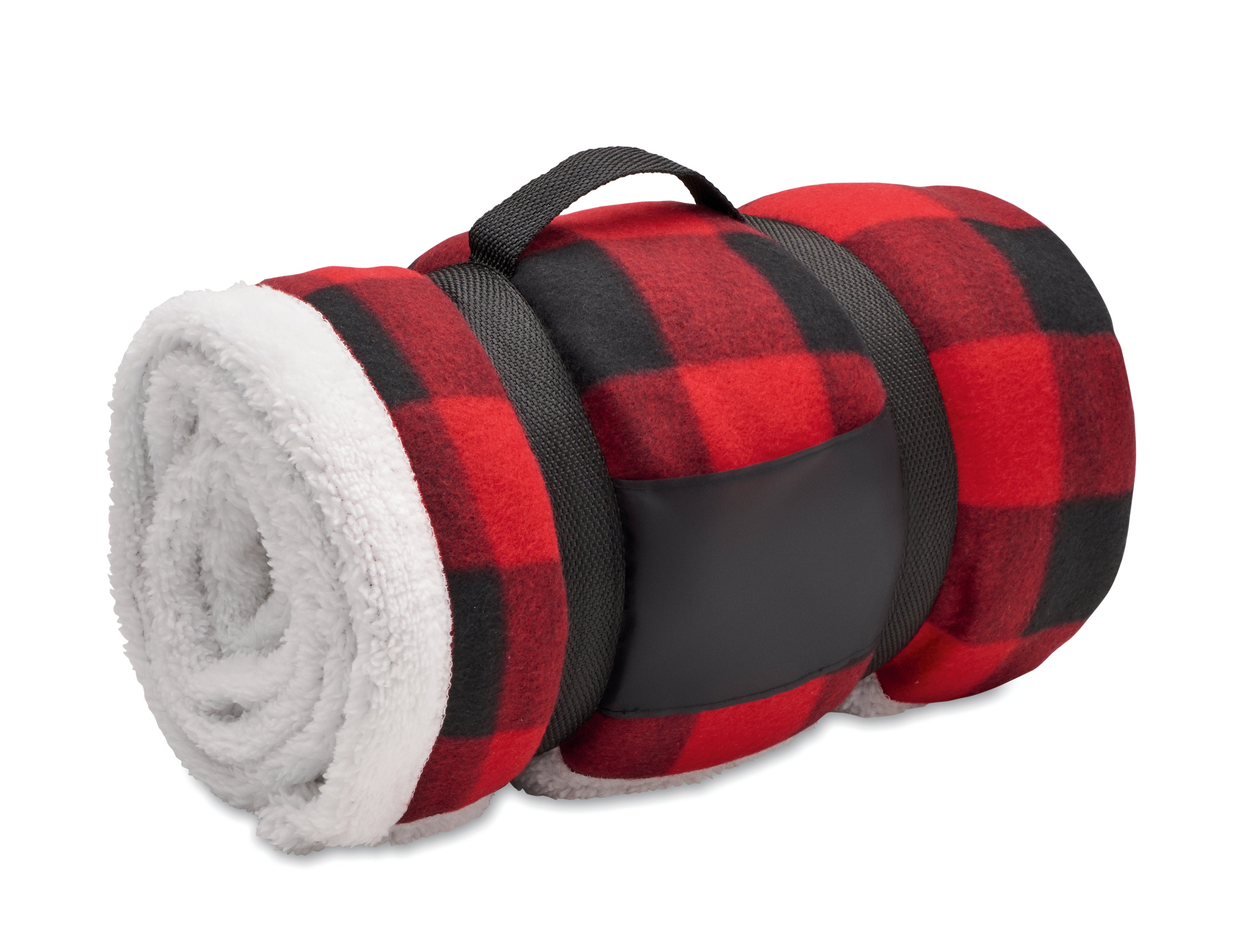 Shermatt RPET Sherpa Fleece Blanket with Handle