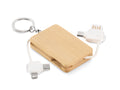 BUPOW Bamboo Key Ring Charging Cable
