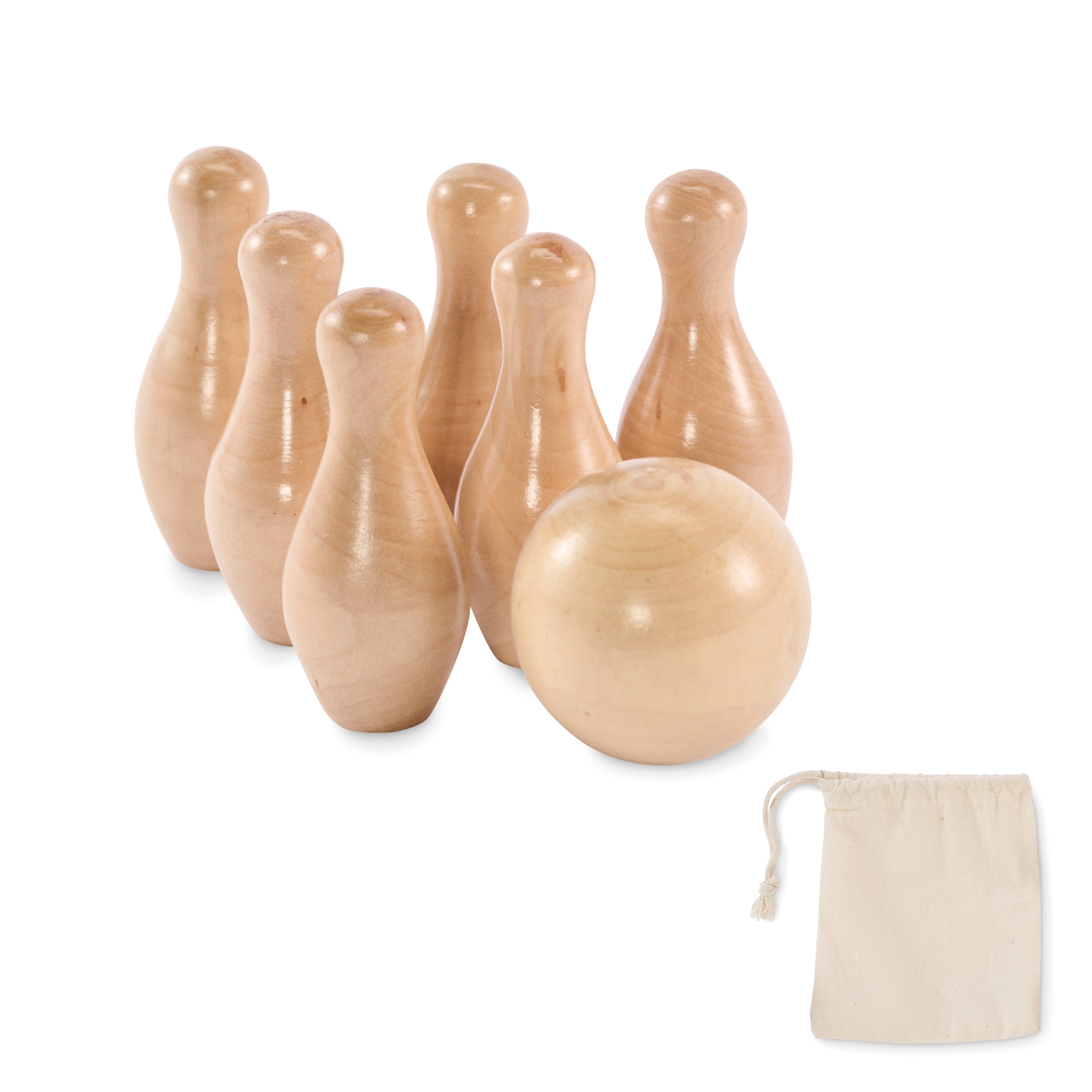 BOLITO Mini Pine Wood Bowling Set