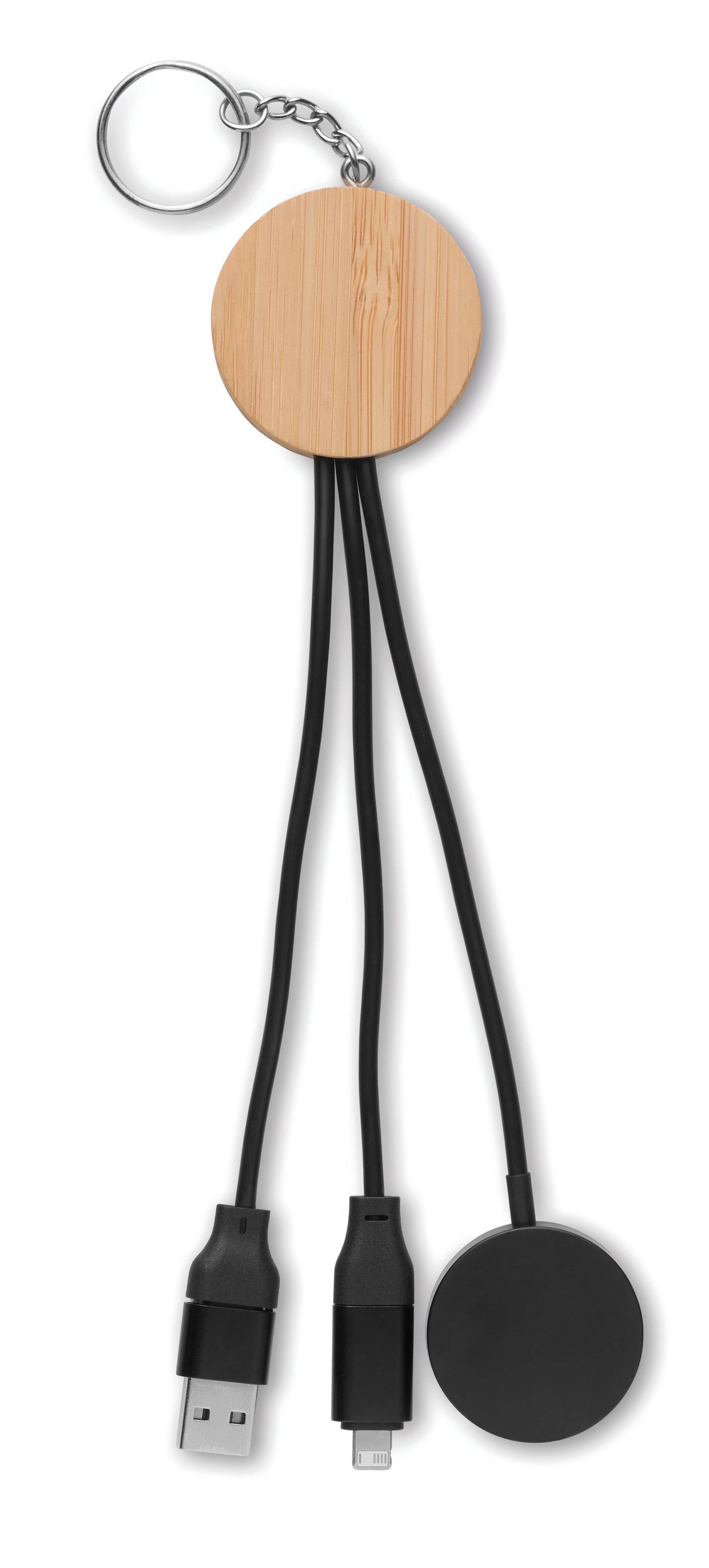 BULE Bamboo 4-in-1 Charging Cable Keyring