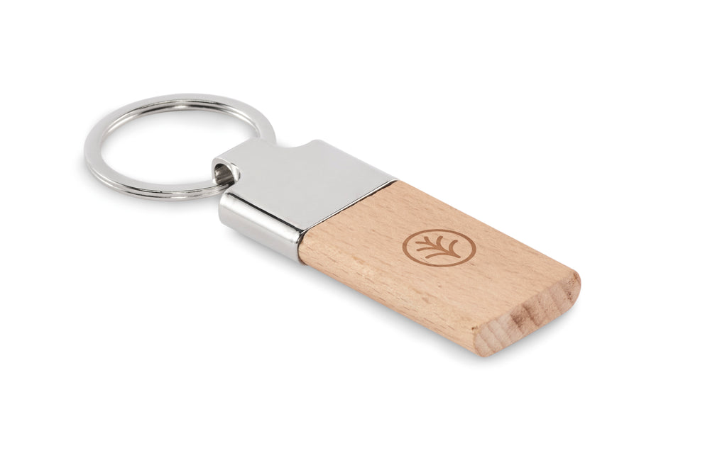 Llaving Beech Wood and Metal Key Ring