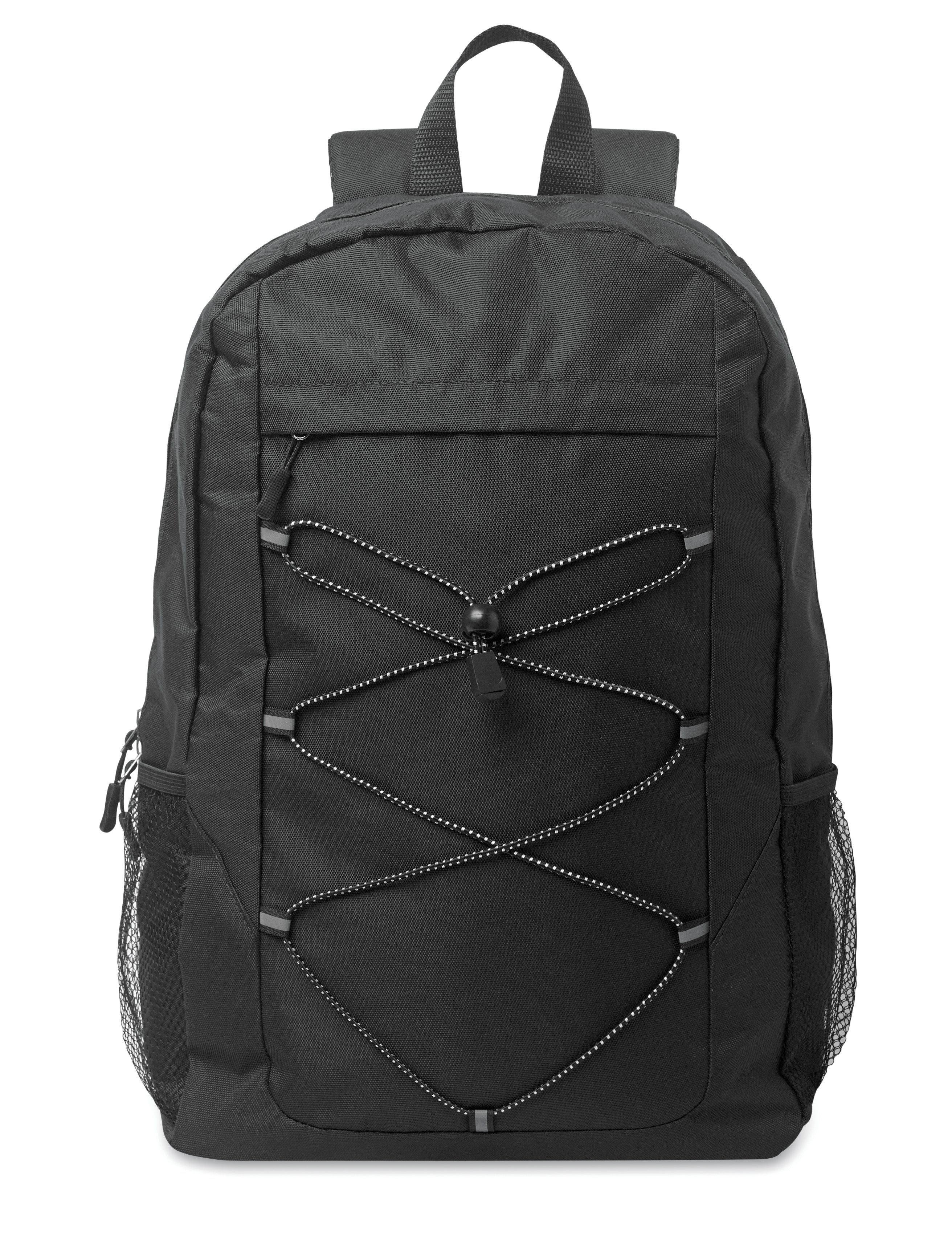 HIGE 600D RPET Polyester Backpack with Mesh Pockets