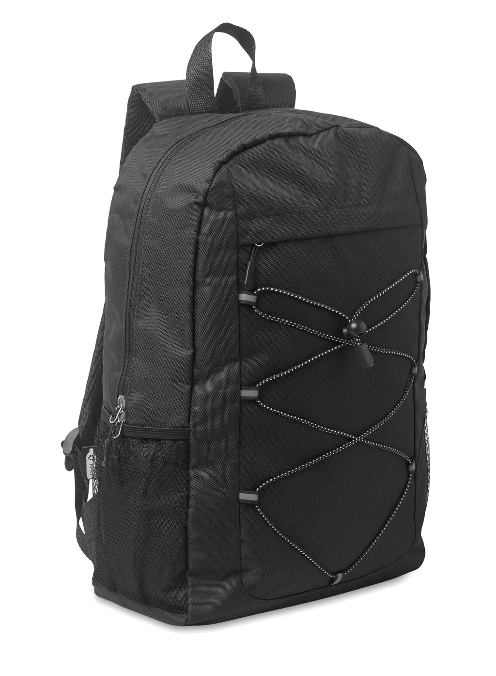 HIGE 600D RPET Polyester Backpack with Mesh Pockets
