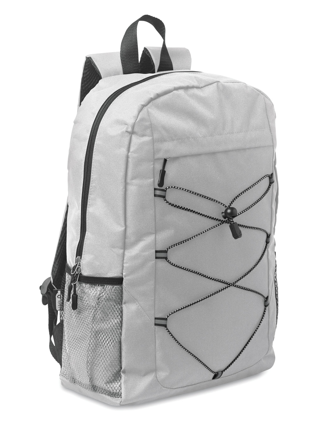 HIGE 600D RPET Polyester Backpack with Mesh Pockets