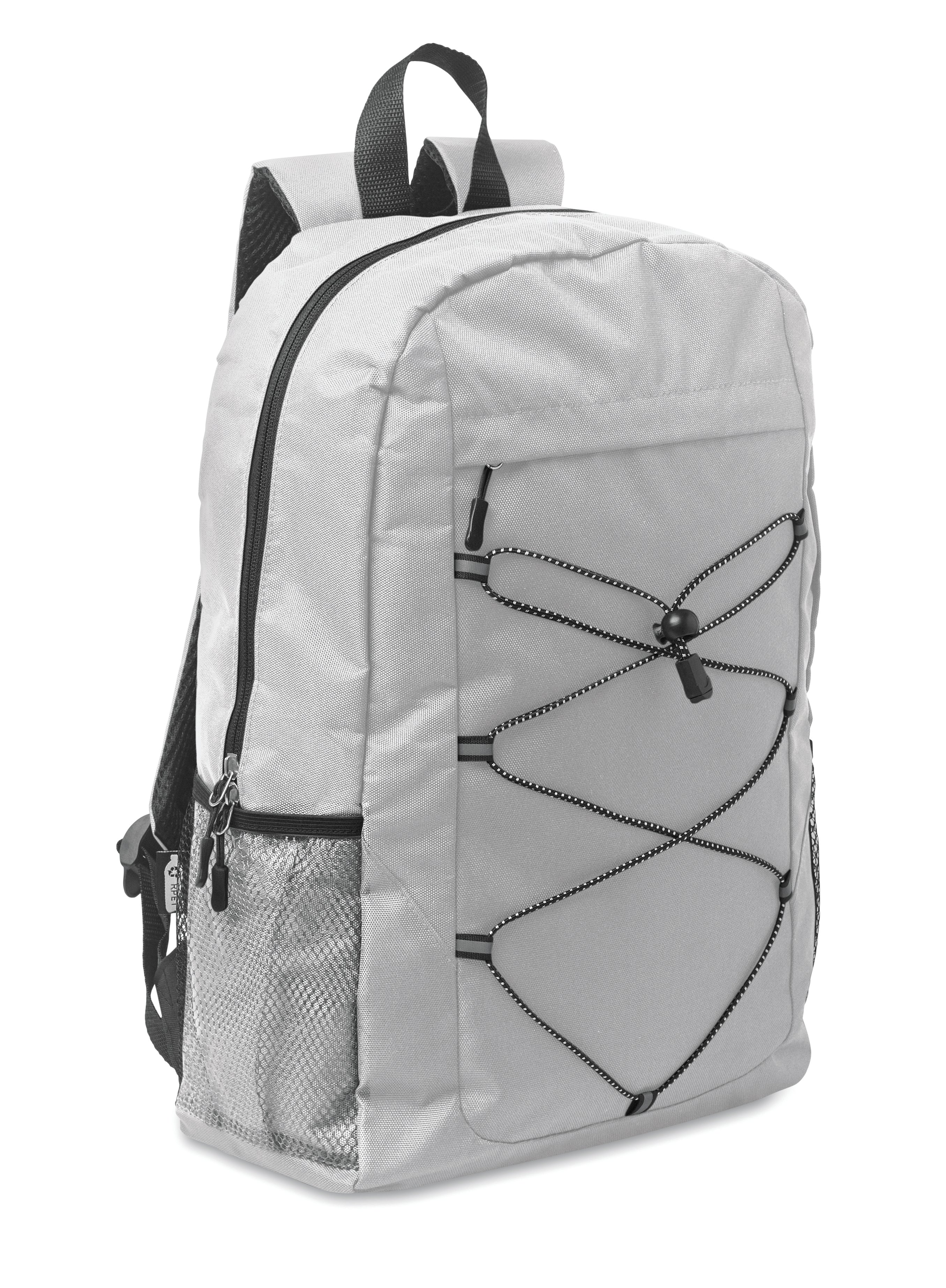 HIGE 600D RPET Polyester Backpack with Mesh Pockets