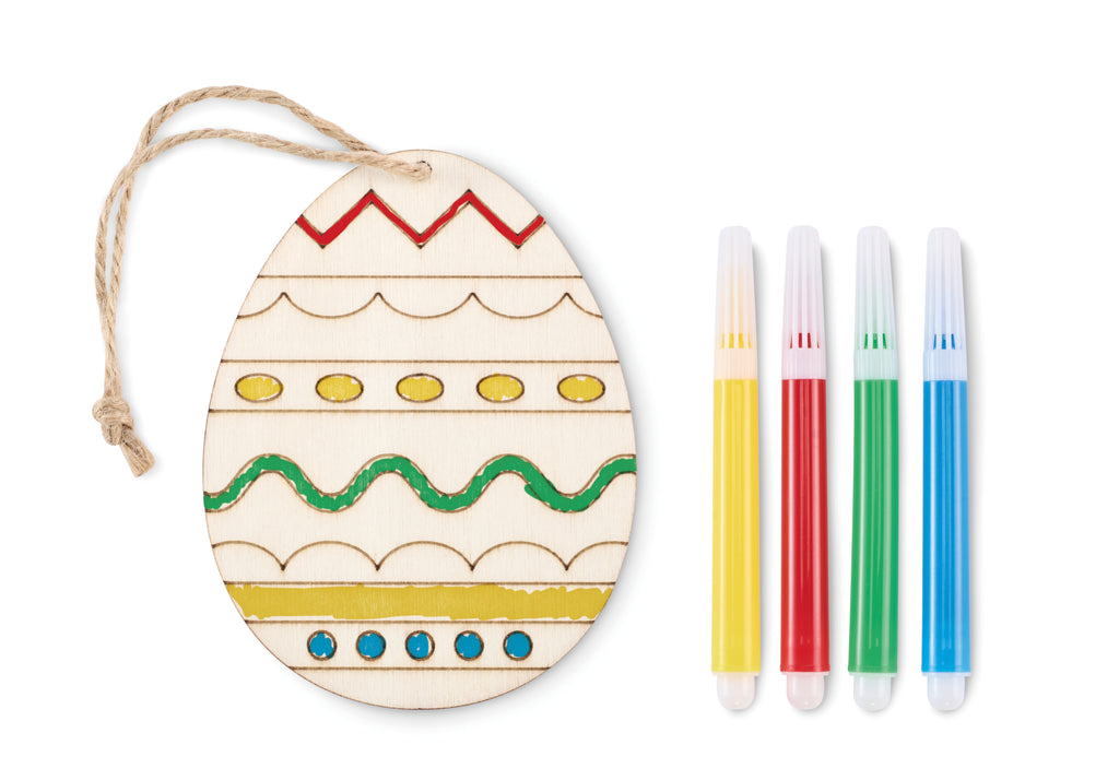 DREGG Wooden Egg Painting Set with Markers