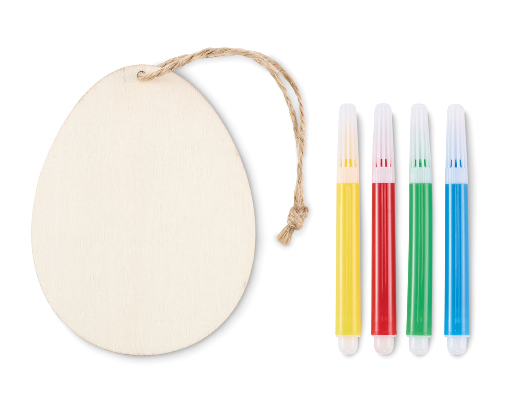 DREGG Wooden Egg Painting Set with Markers