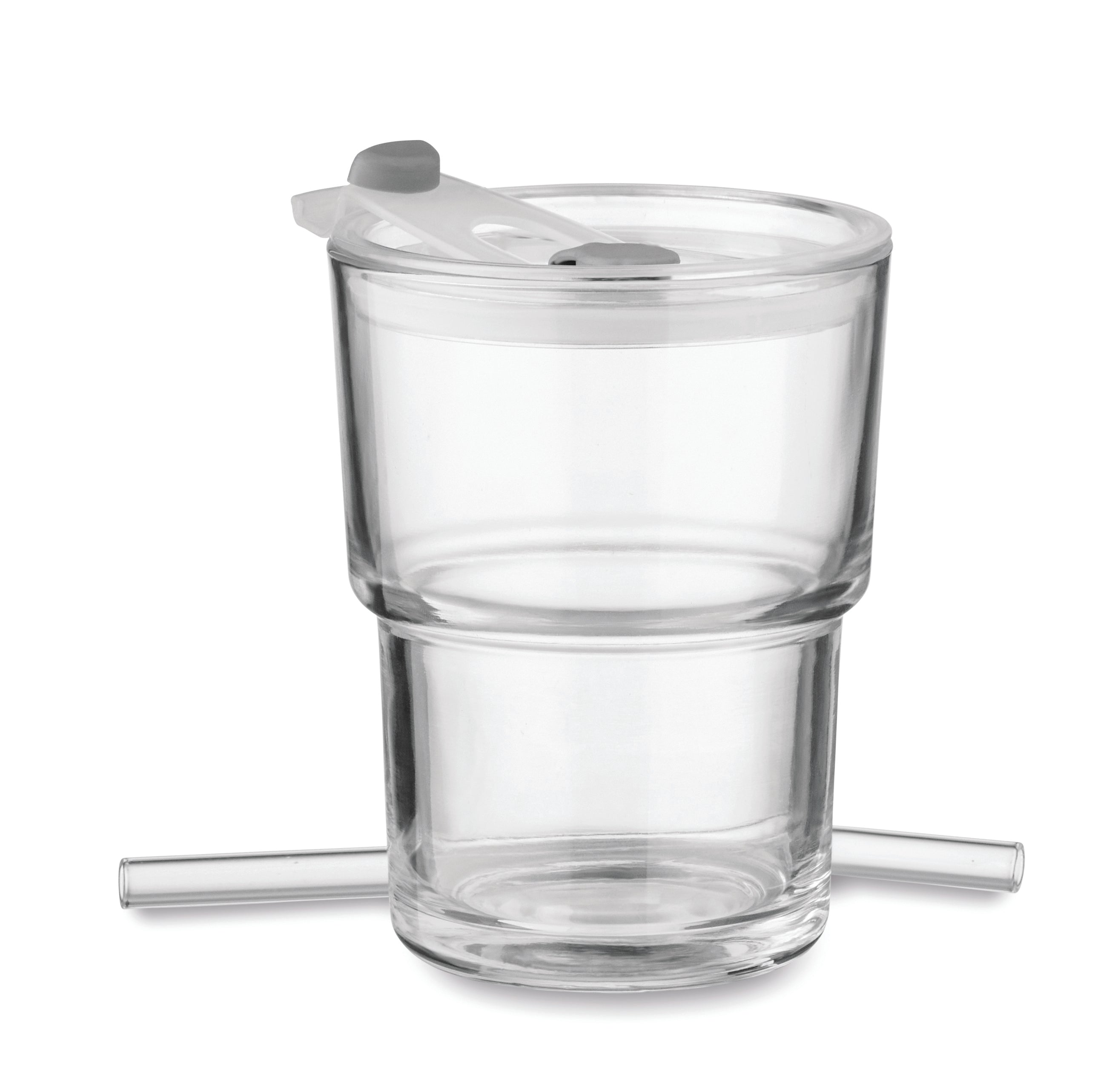 SIP Glass Tumbler with Straw 400ml