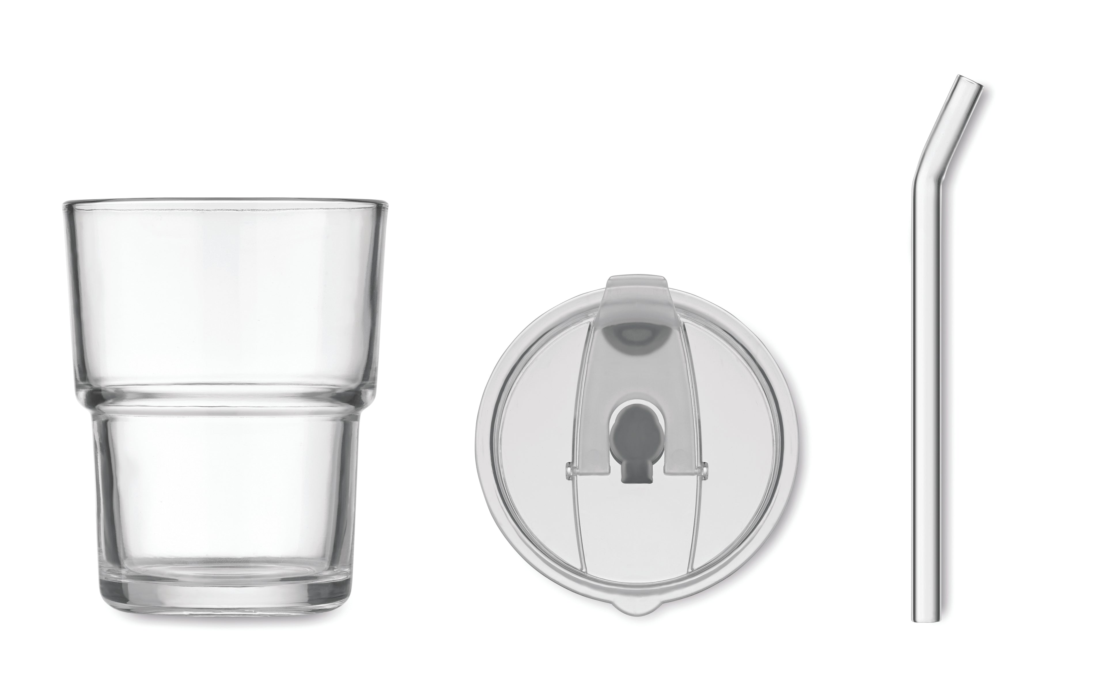 SIP Glass Tumbler with Straw 400ml