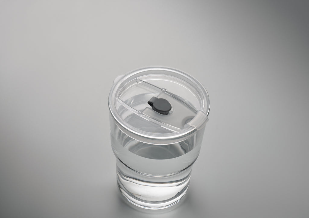 SIP Glass Tumbler with Straw 400ml