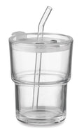 SIP Glass Tumbler with Straw 400ml