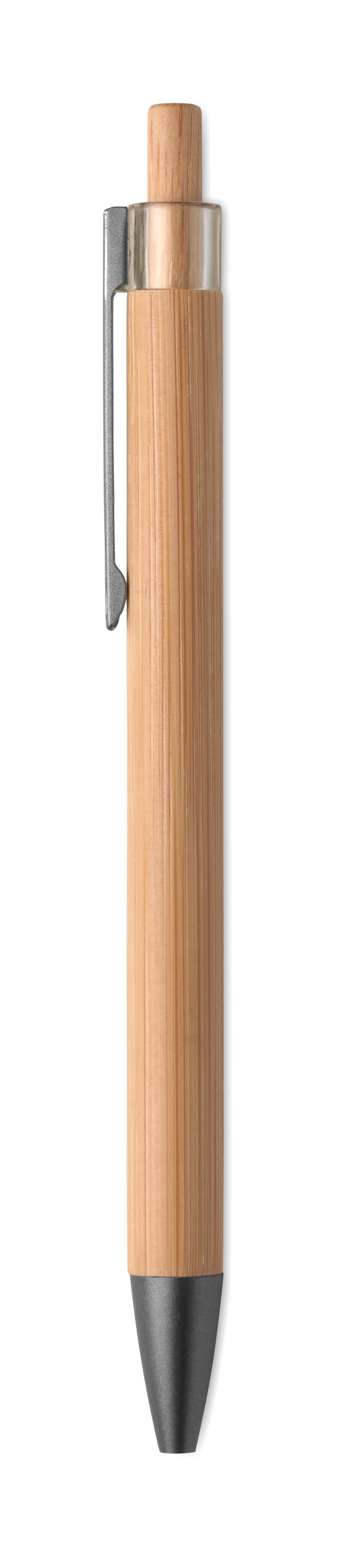 ITEA Push Button Bamboo Pen with Clip