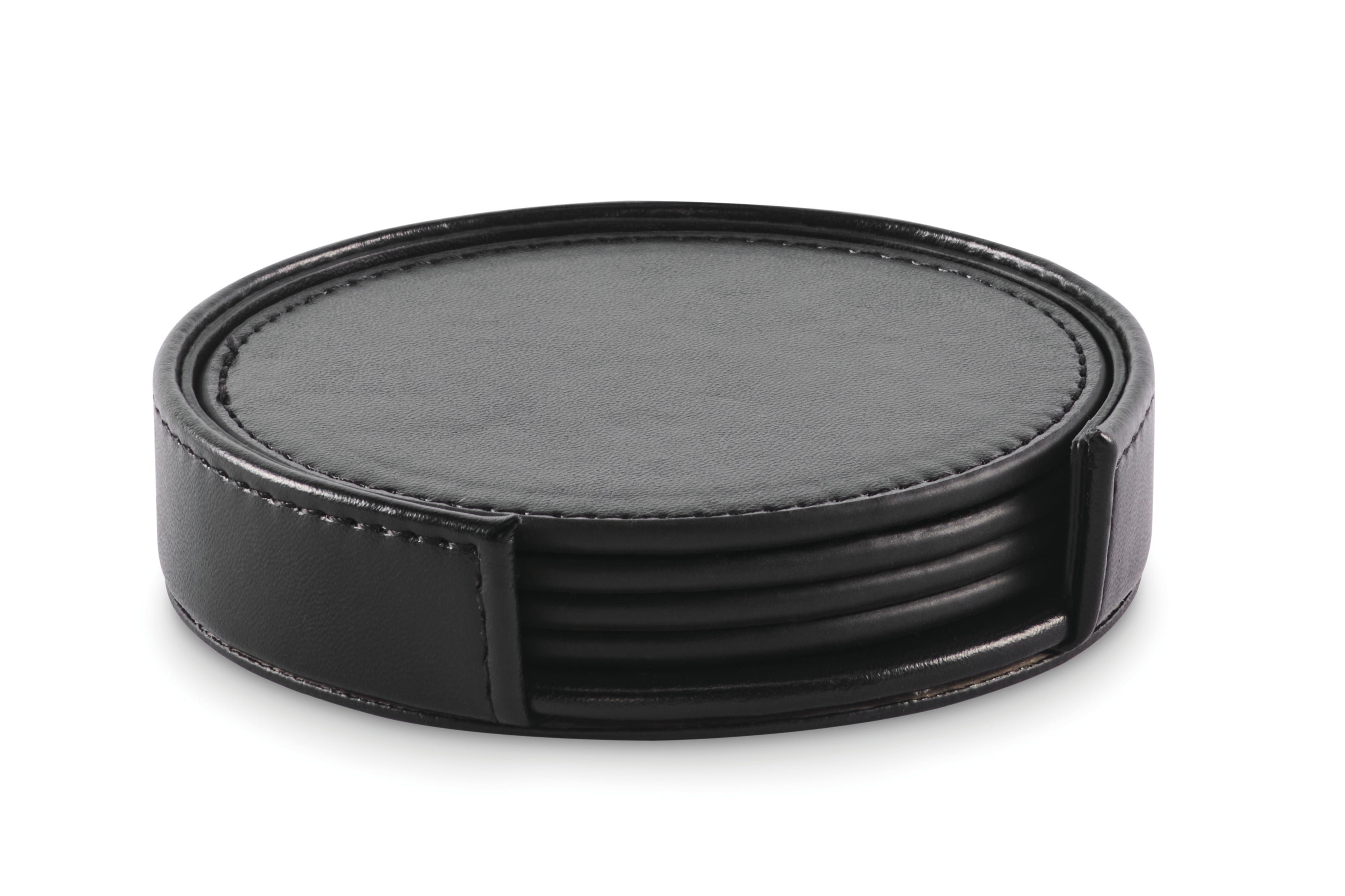 Posa Set of 4 PU Coasters with Holder