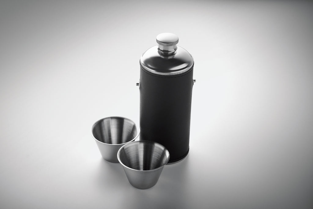 COCOON Stainless Steel Hip Flask with Shot Cups
