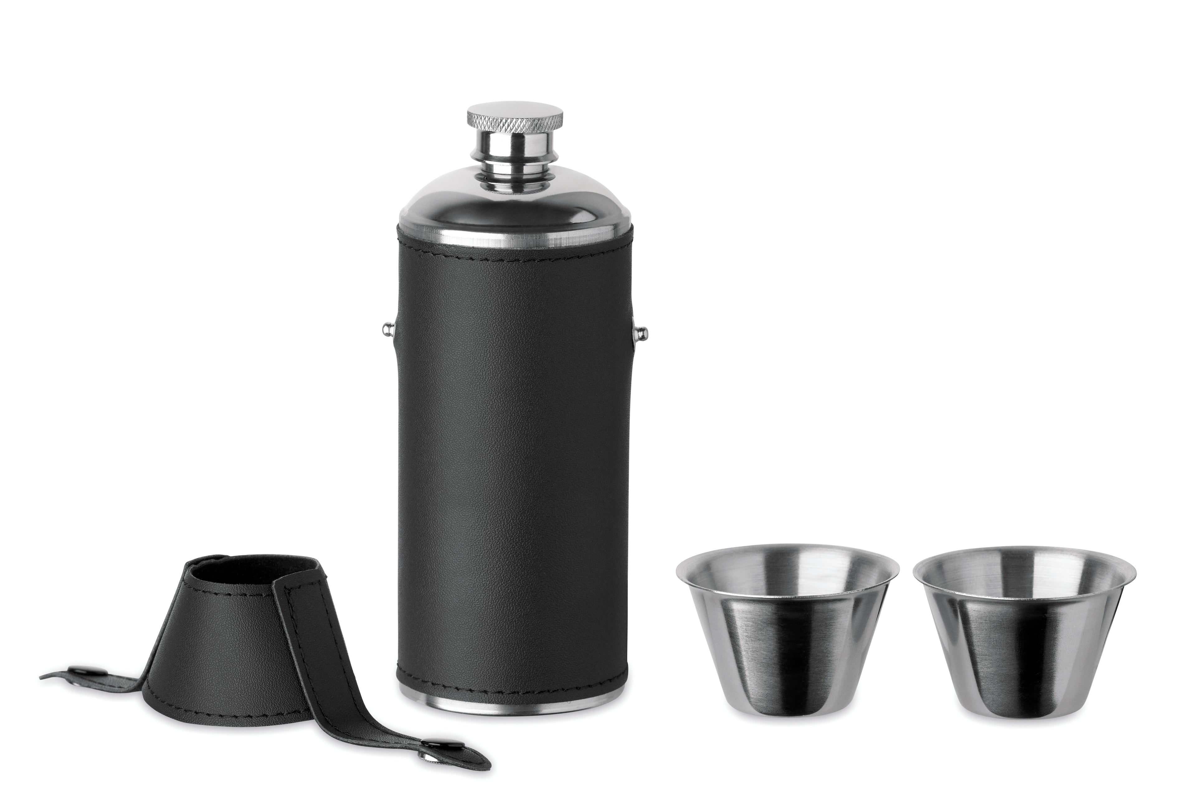 COCOON Stainless Steel Hip Flask with Shot Cups