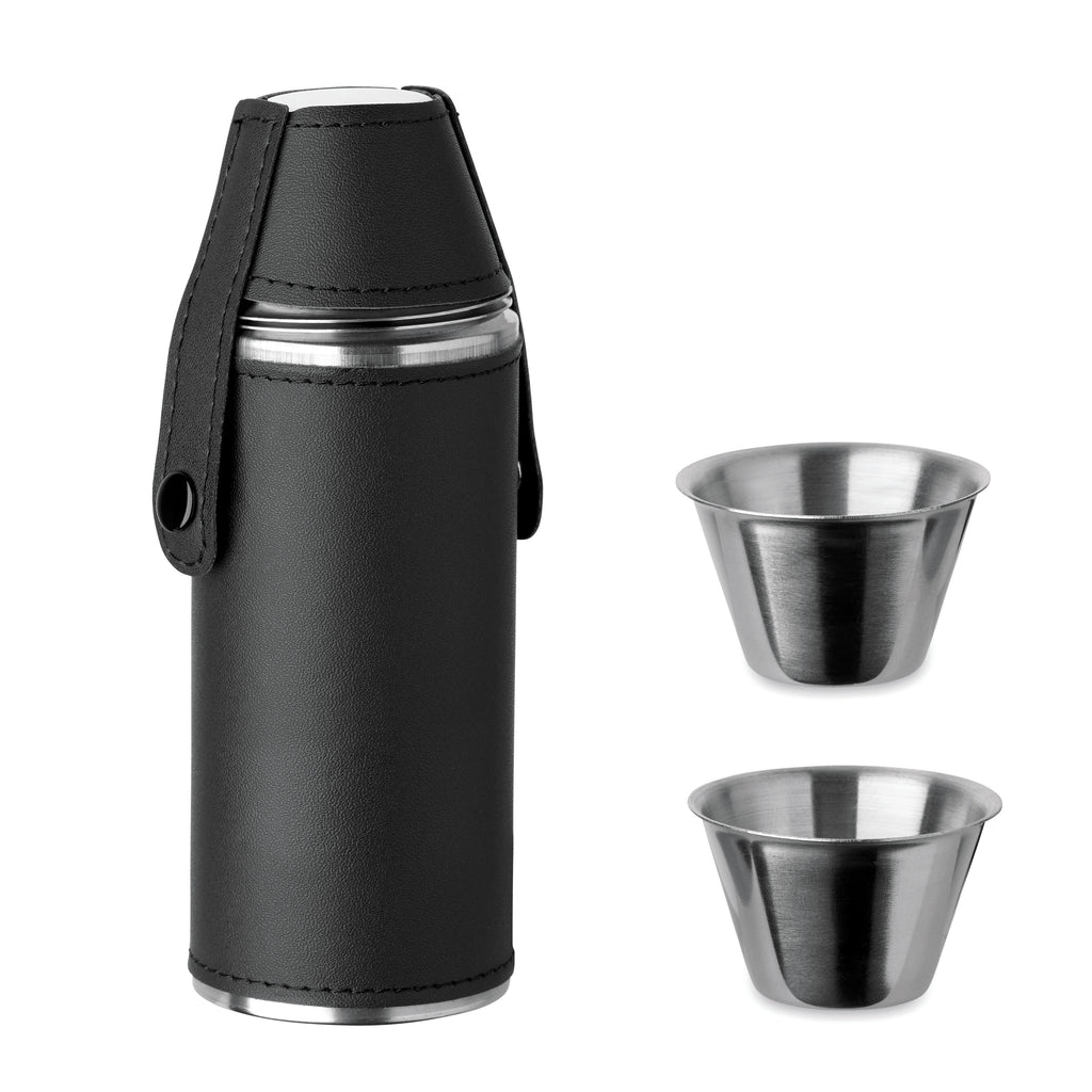 COCOON Stainless Steel Hip Flask with Shot Cups