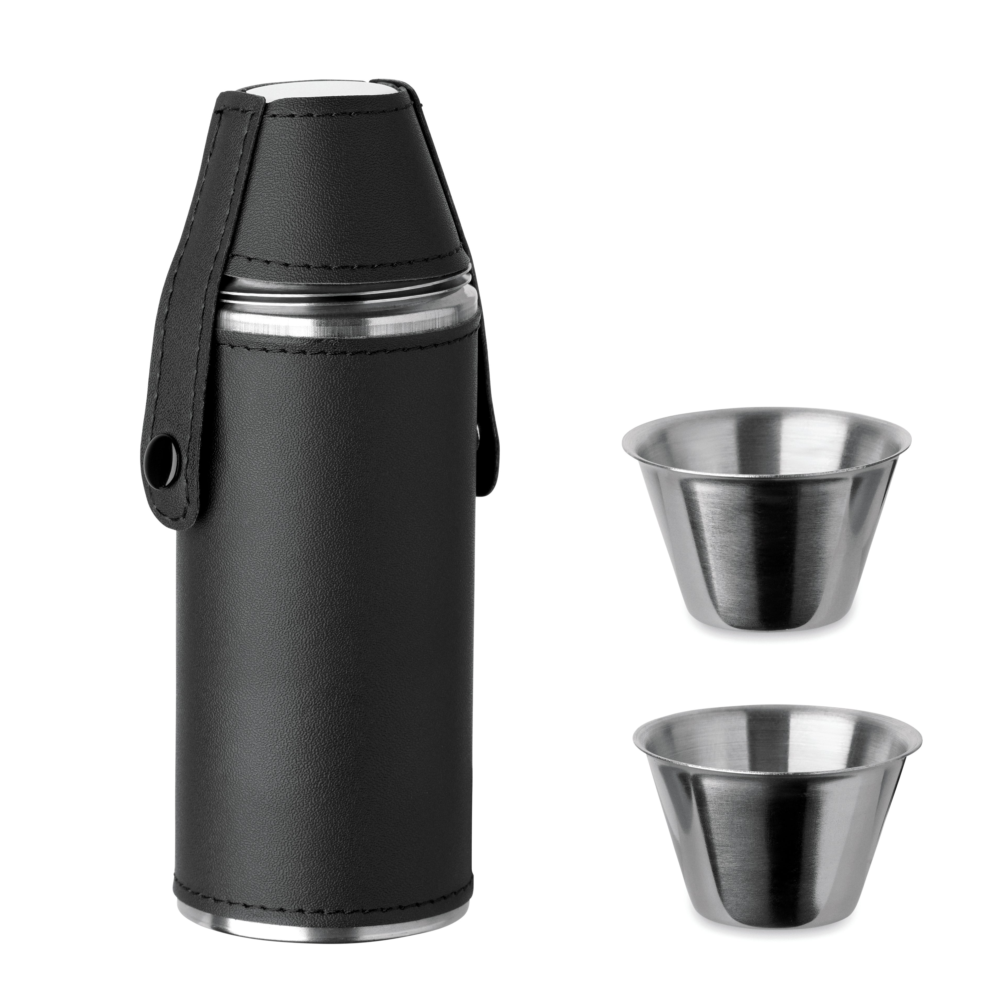 COCOON Stainless Steel Hip Flask with Shot Cups
