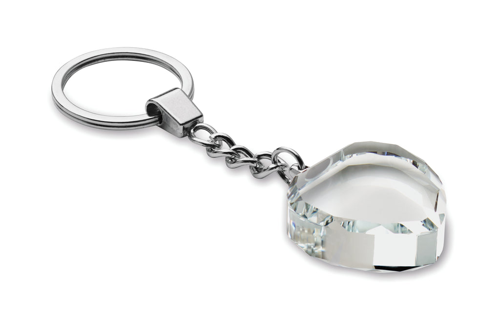 Heartward Glass Heart Award Key Ring