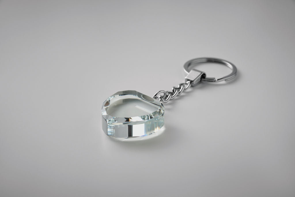 Heartward Glass Heart Award Key Ring