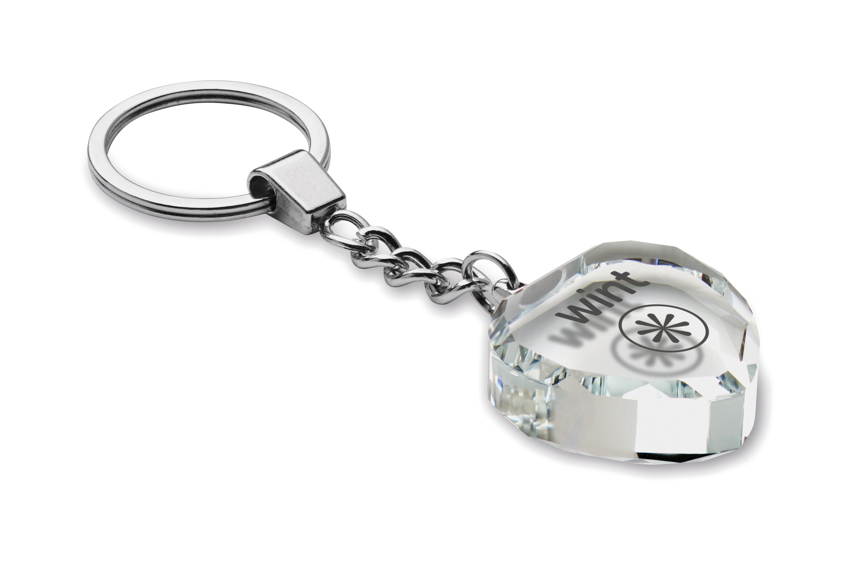 Heartward Glass Heart Award Key Ring