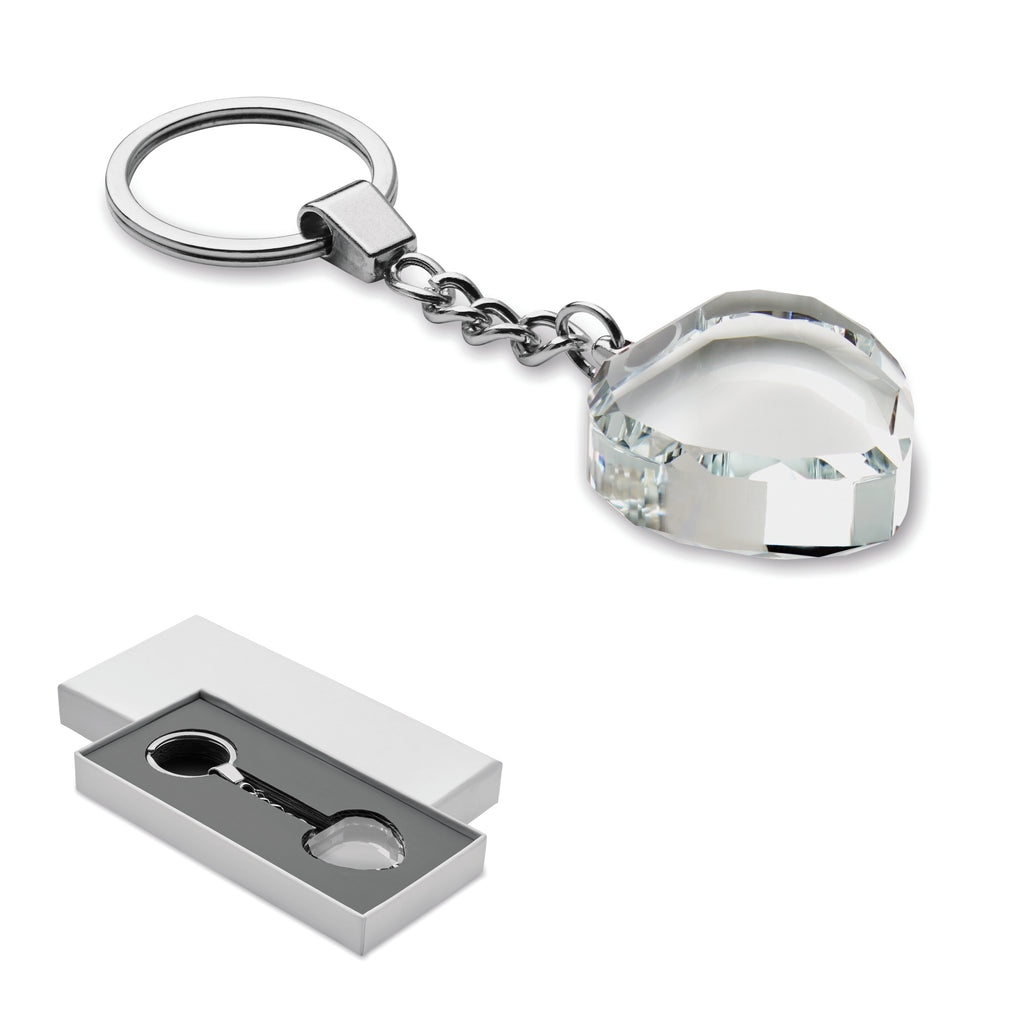 Heartward Glass Heart Award Key Ring