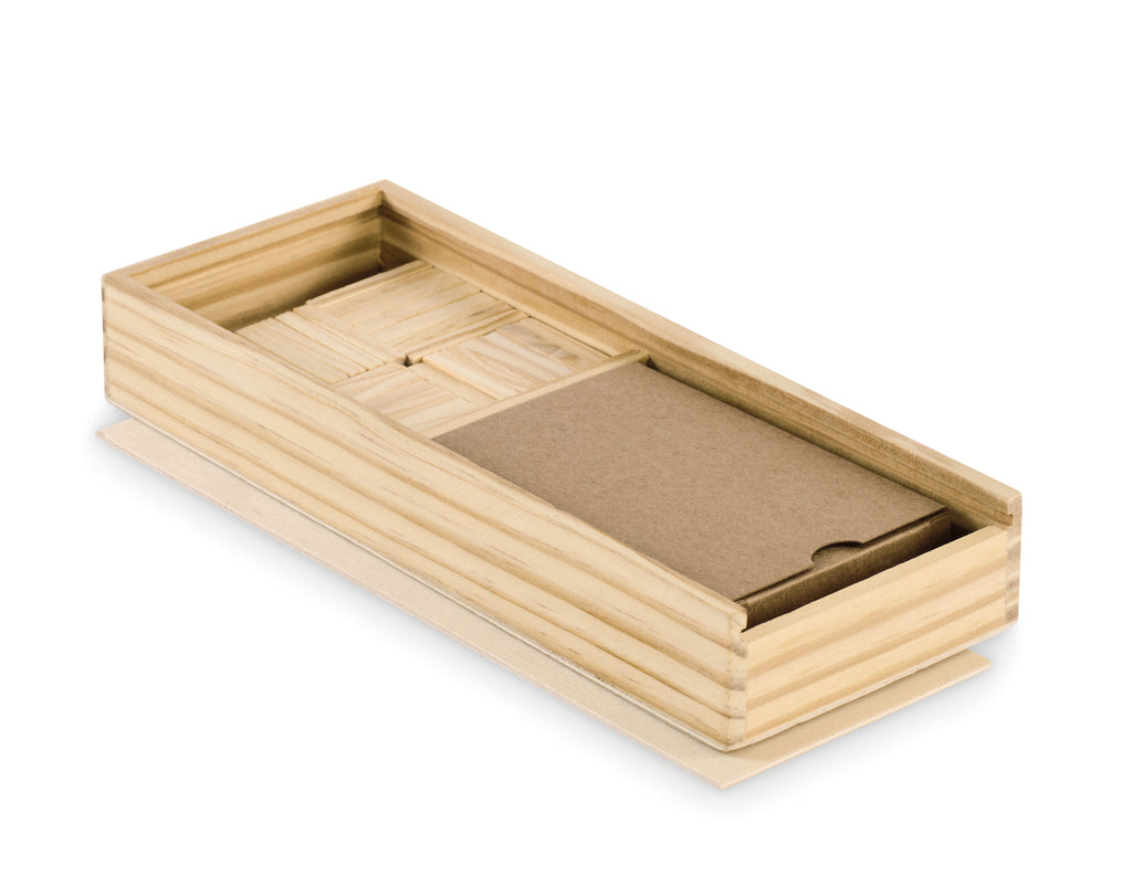 DOMI&CARDS Wooden Domino and Playing Cards Set