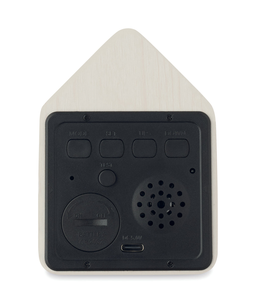 Cuckoo MDF Desk Clock with Alarm and Temperature