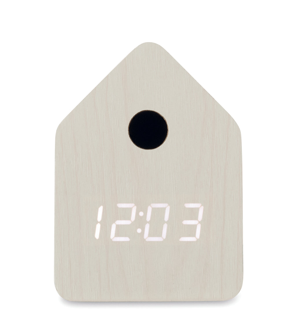 Cuckoo MDF Desk Clock with Alarm and Temperature