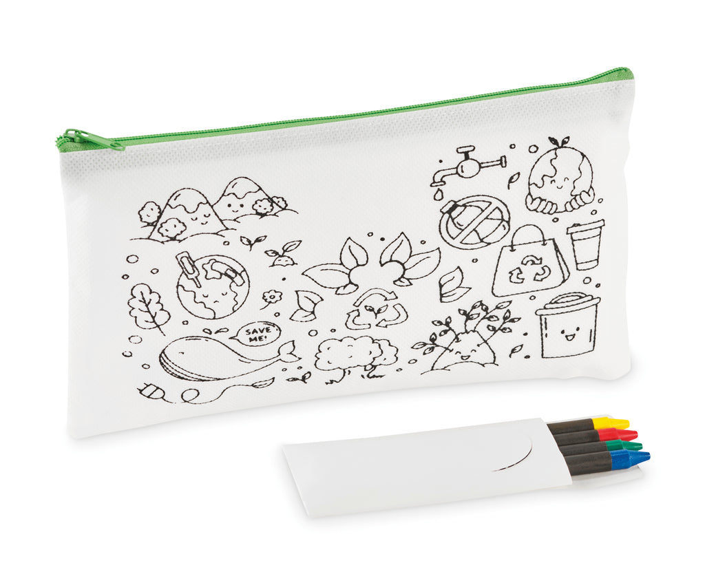CRAY Non-Woven Pencil Case with 4 Crayons
