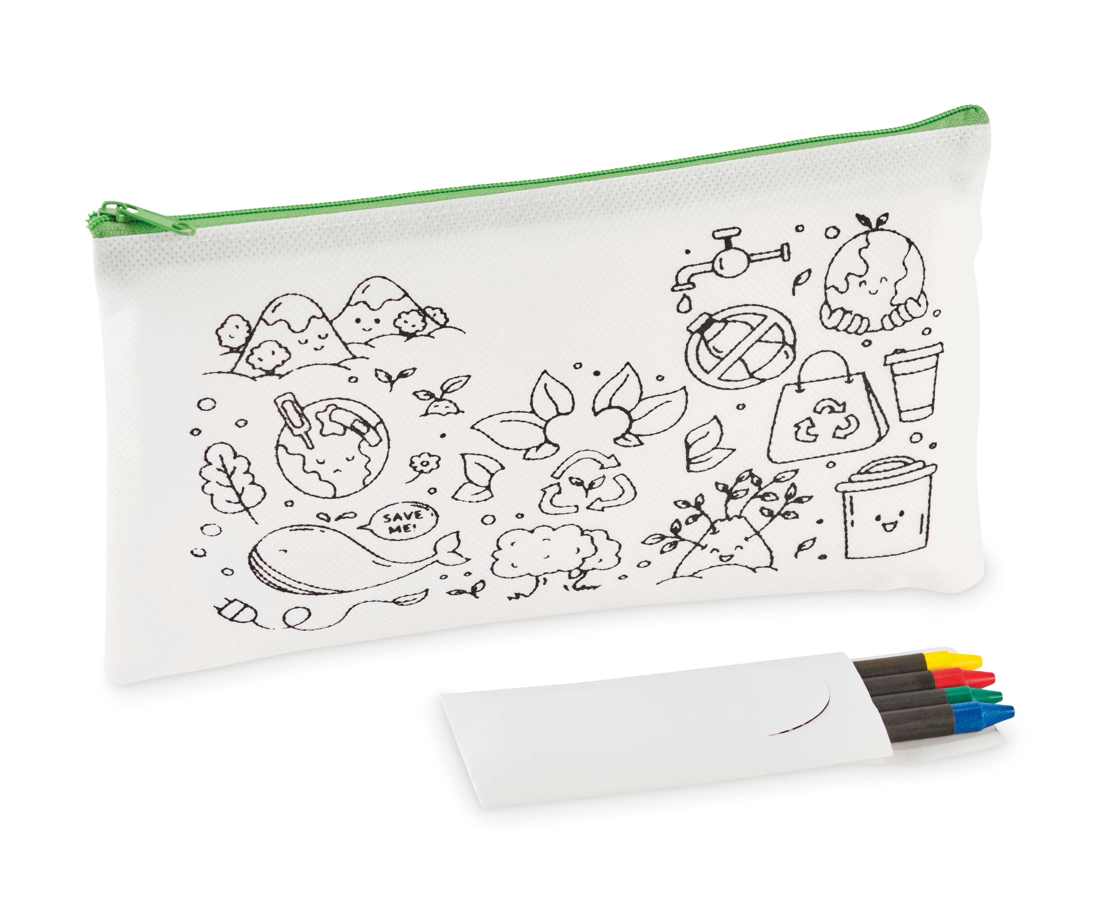 CRAY Non-Woven Pencil Case with 4 Crayons