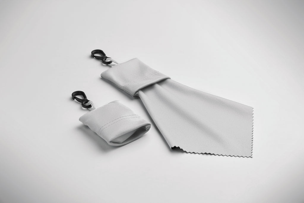 Clear RPET Microfibre Cleaning Cloth with Pouch