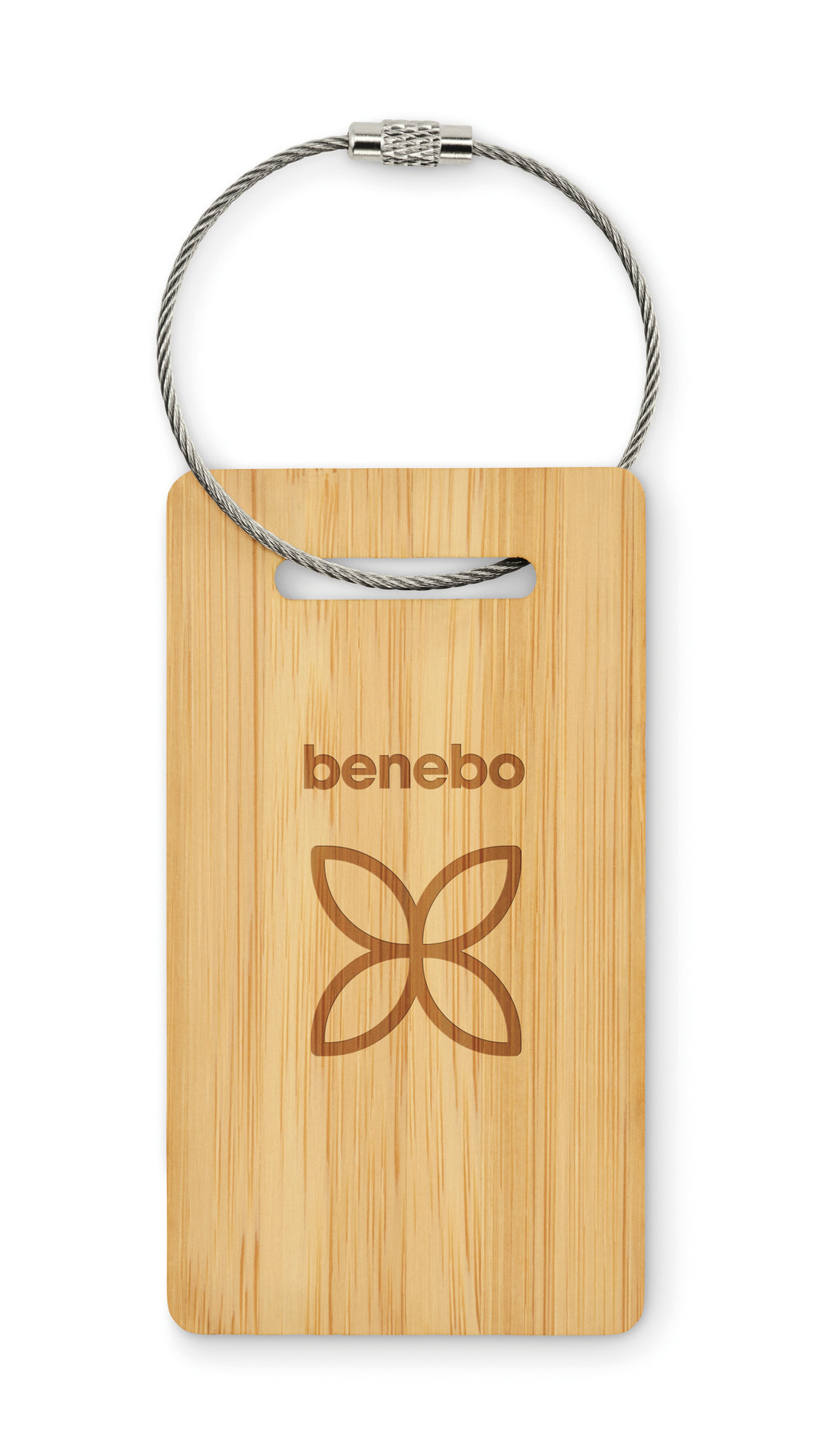 MIO Bamboo Luggage Tag with Stainless Steel Rope