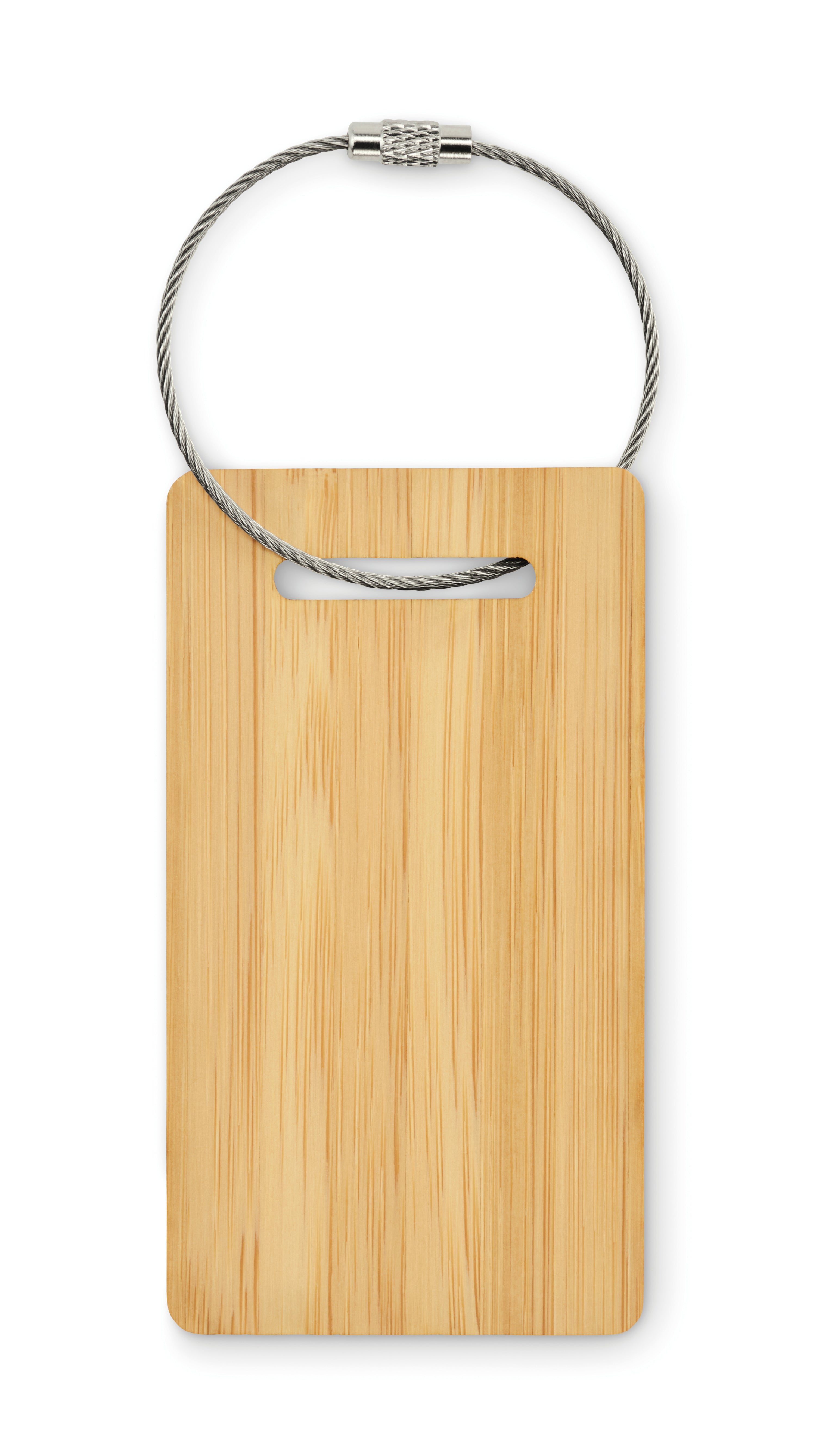 MIO Bamboo Luggage Tag with Stainless Steel Rope