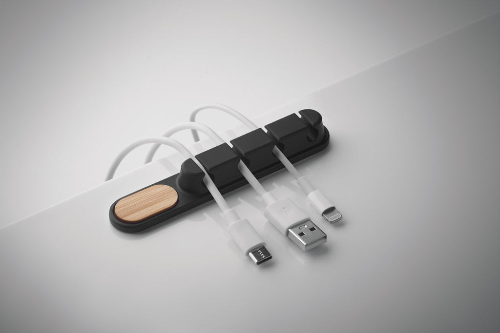 ORDER Silicone Cable Organiser with Bamboo Detail