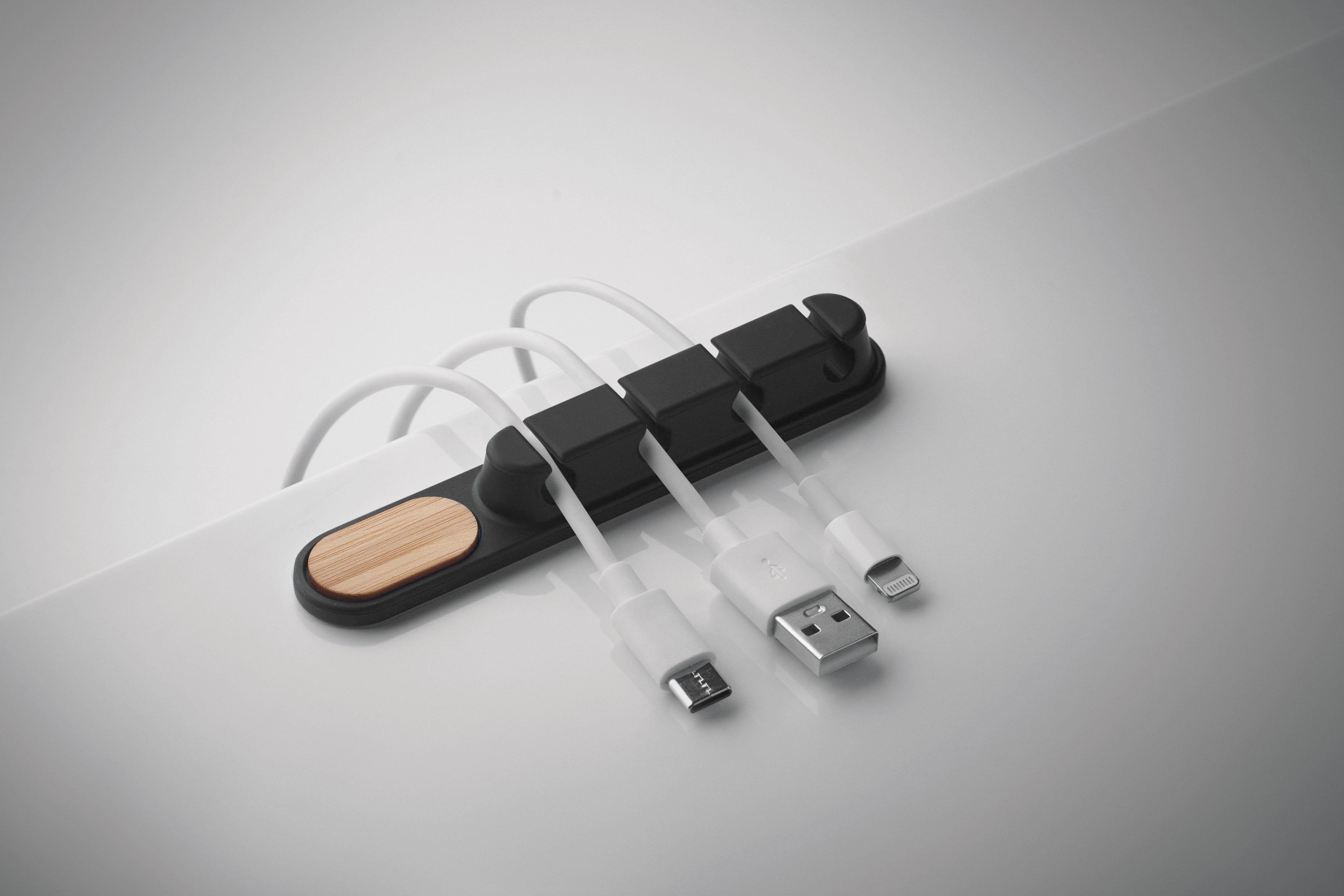 ORDER Silicone Cable Organiser with Bamboo Detail