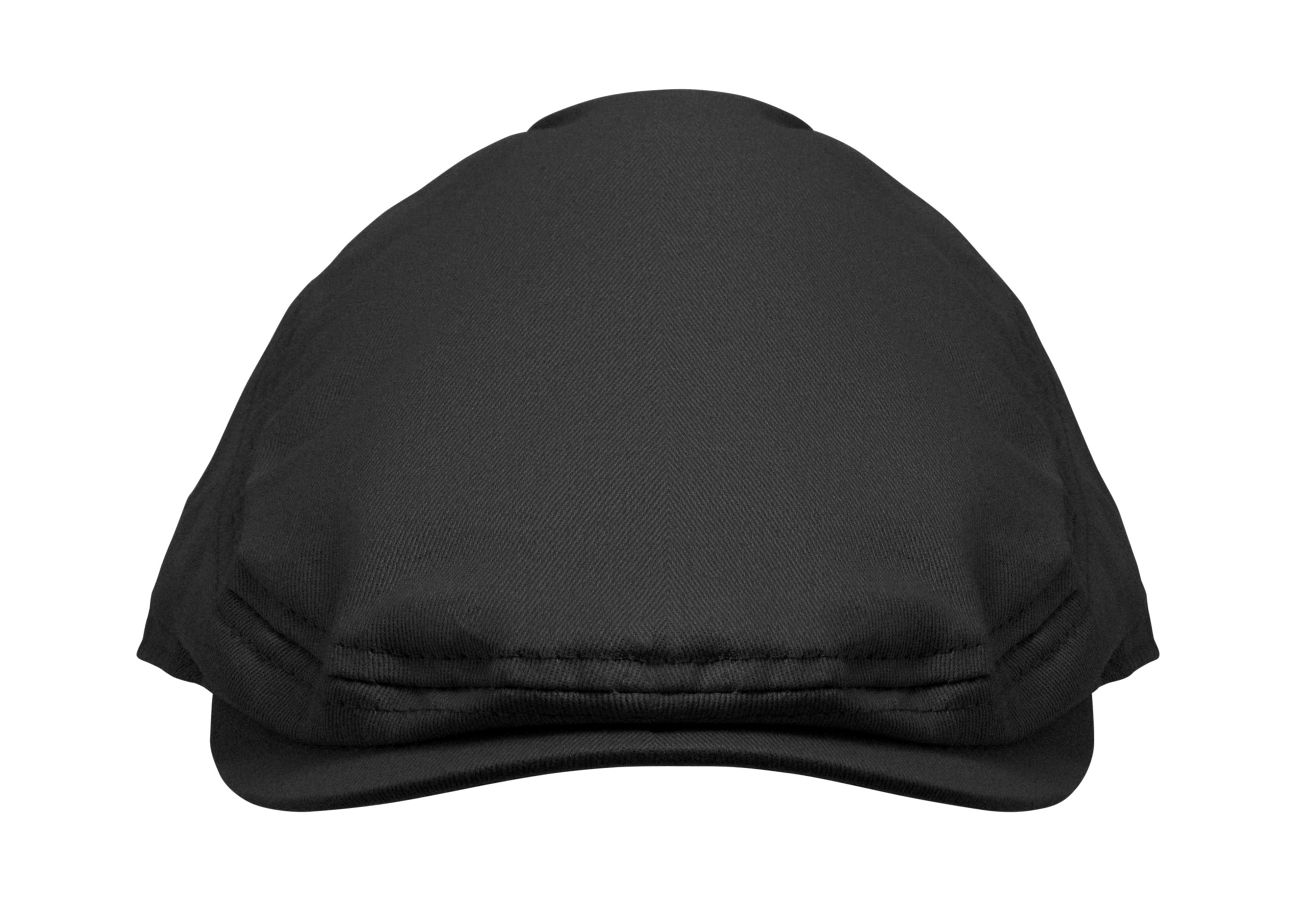 Flat Peak Newsboy Cap in Cotton Twill