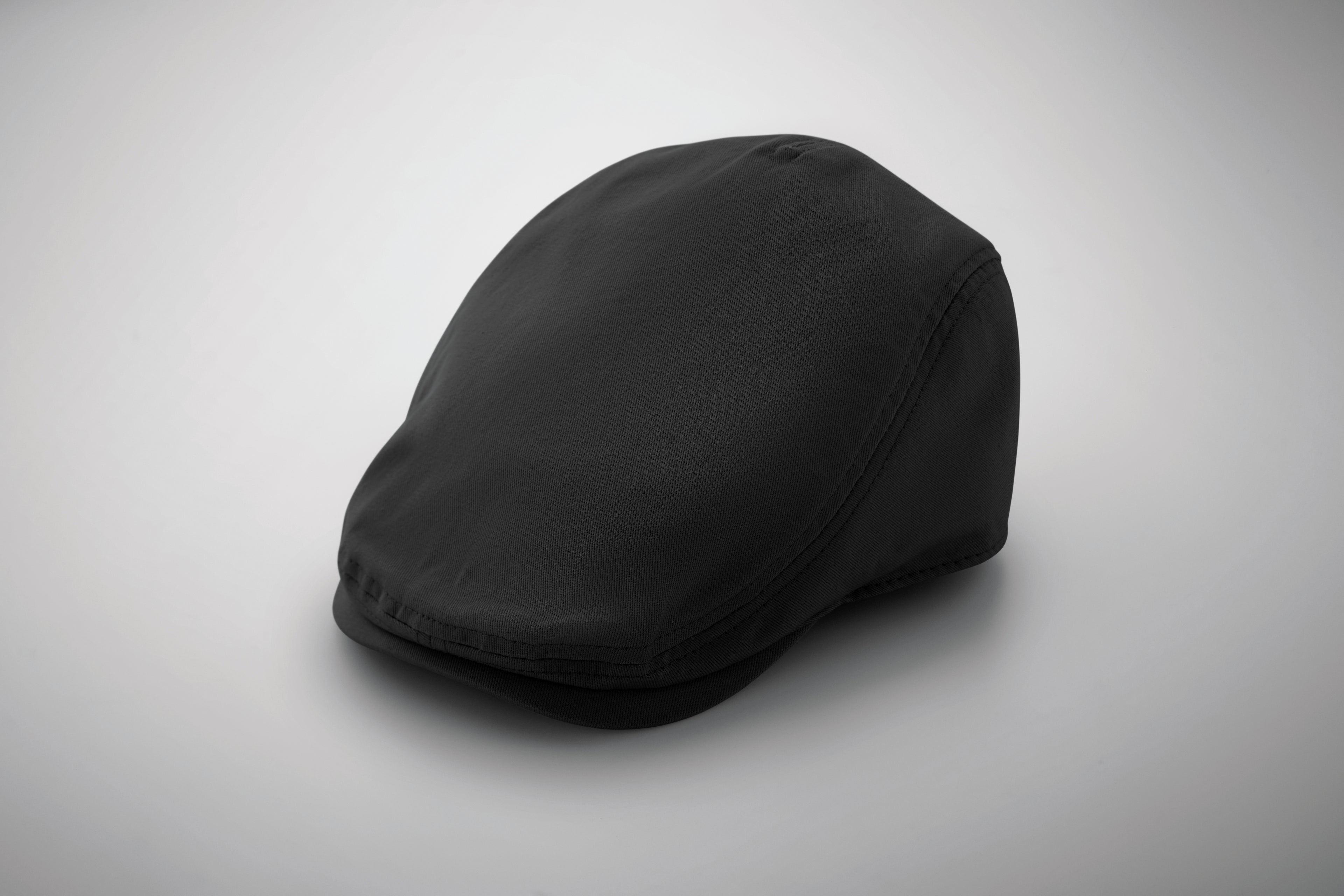 Flat Peak Newsboy Cap in Cotton Twill