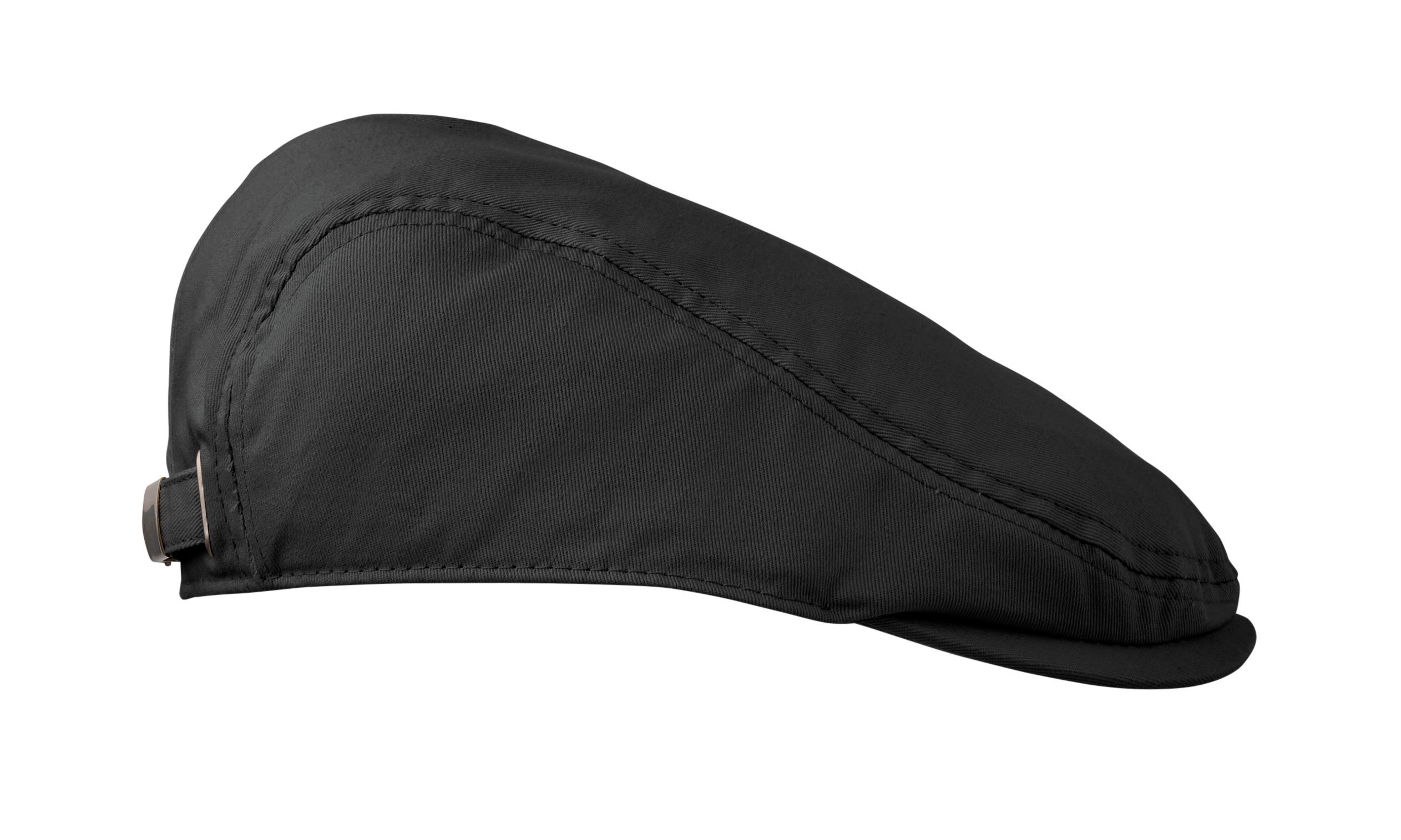 Flat Peak Newsboy Cap in Cotton Twill
