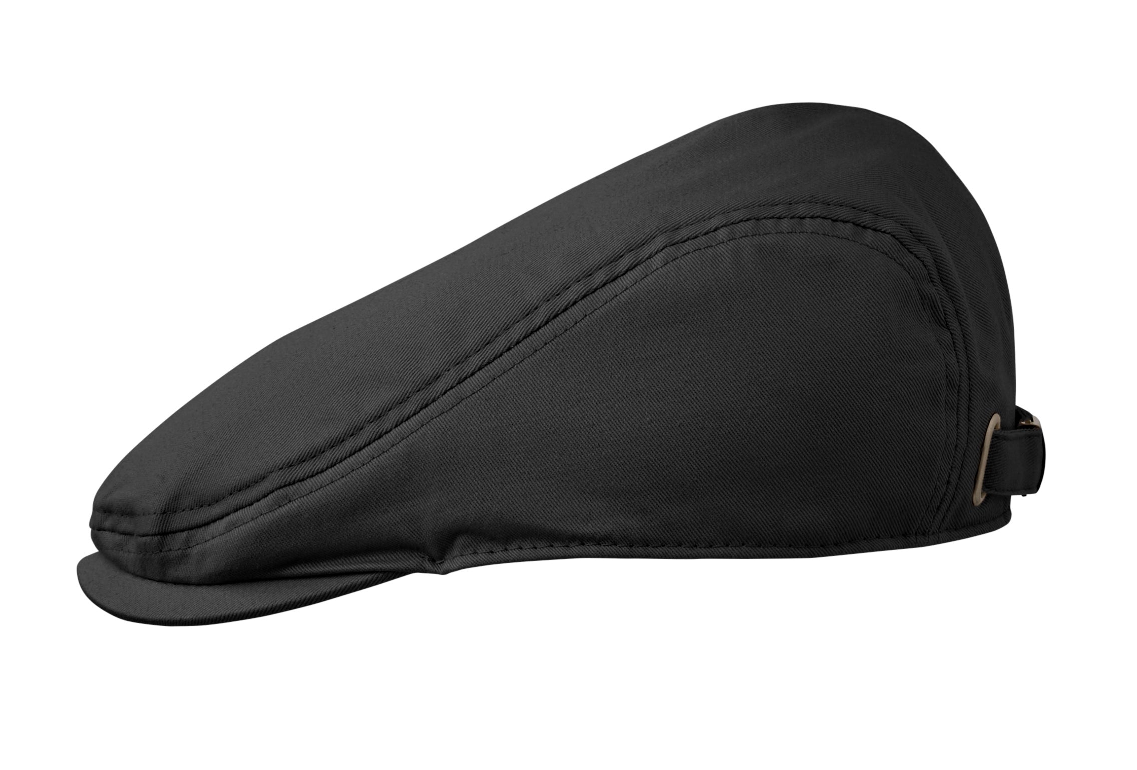 Flat Peak Newsboy Cap in Cotton Twill