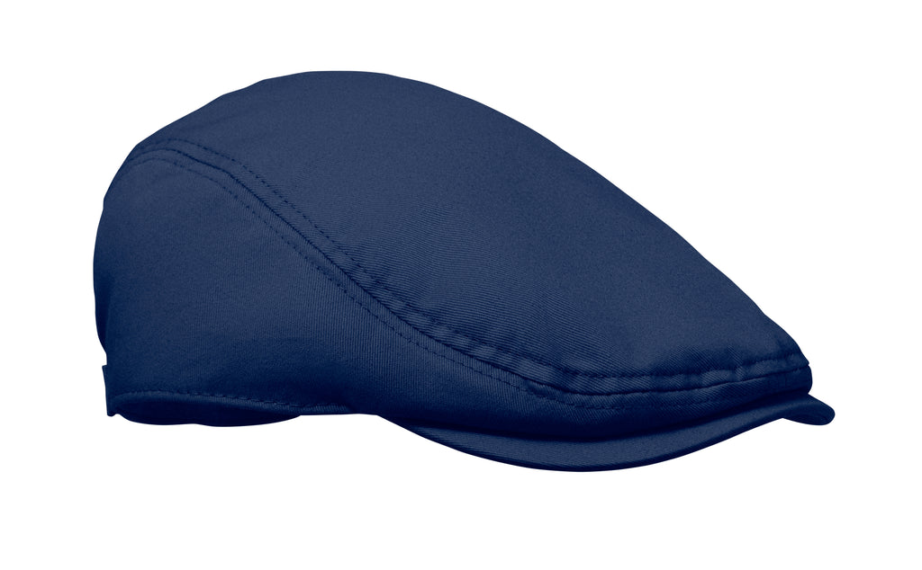 Flat Peak Newsboy Cap in Cotton Twill