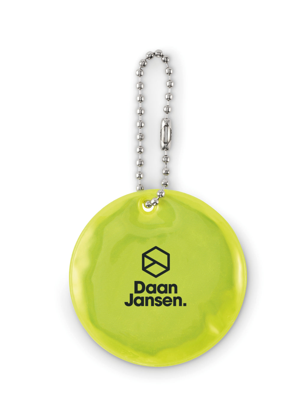 GRIN Round Reflective PVC Keyring