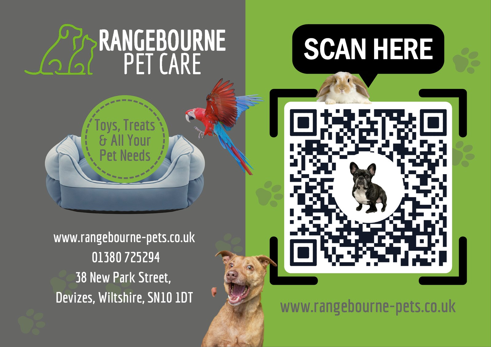 The reverse of the Rangebourne flyer design